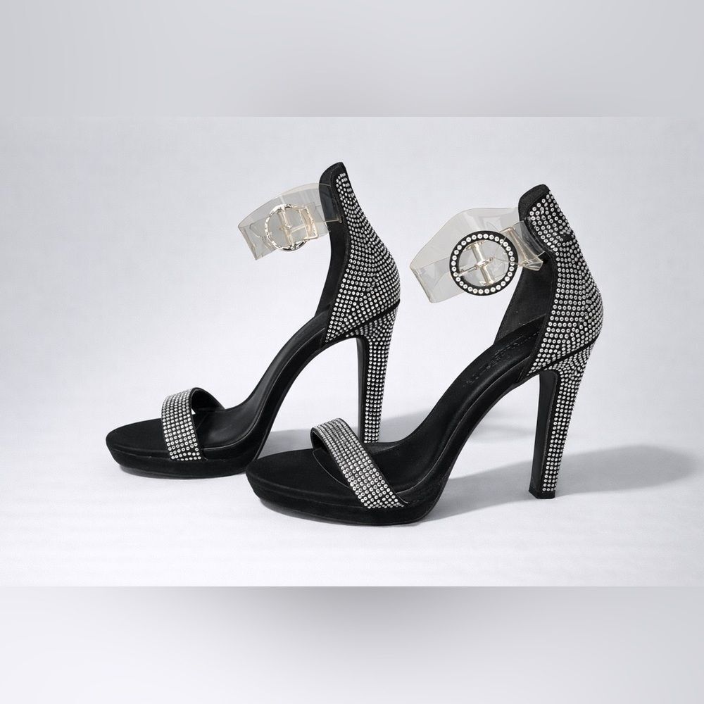 Charlotte Russe Black Rhinestone Heels Size 8